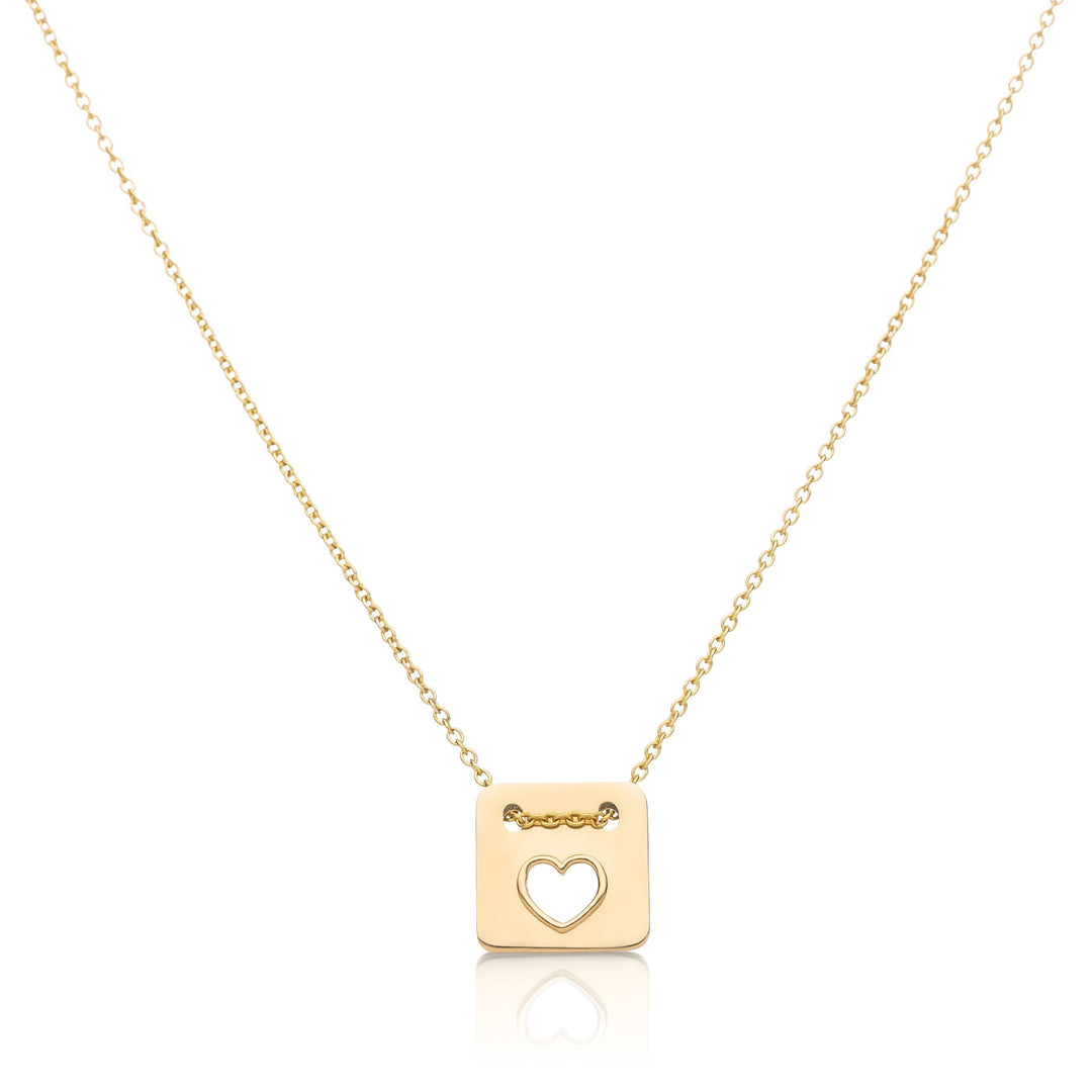 heart necklace 14k gold