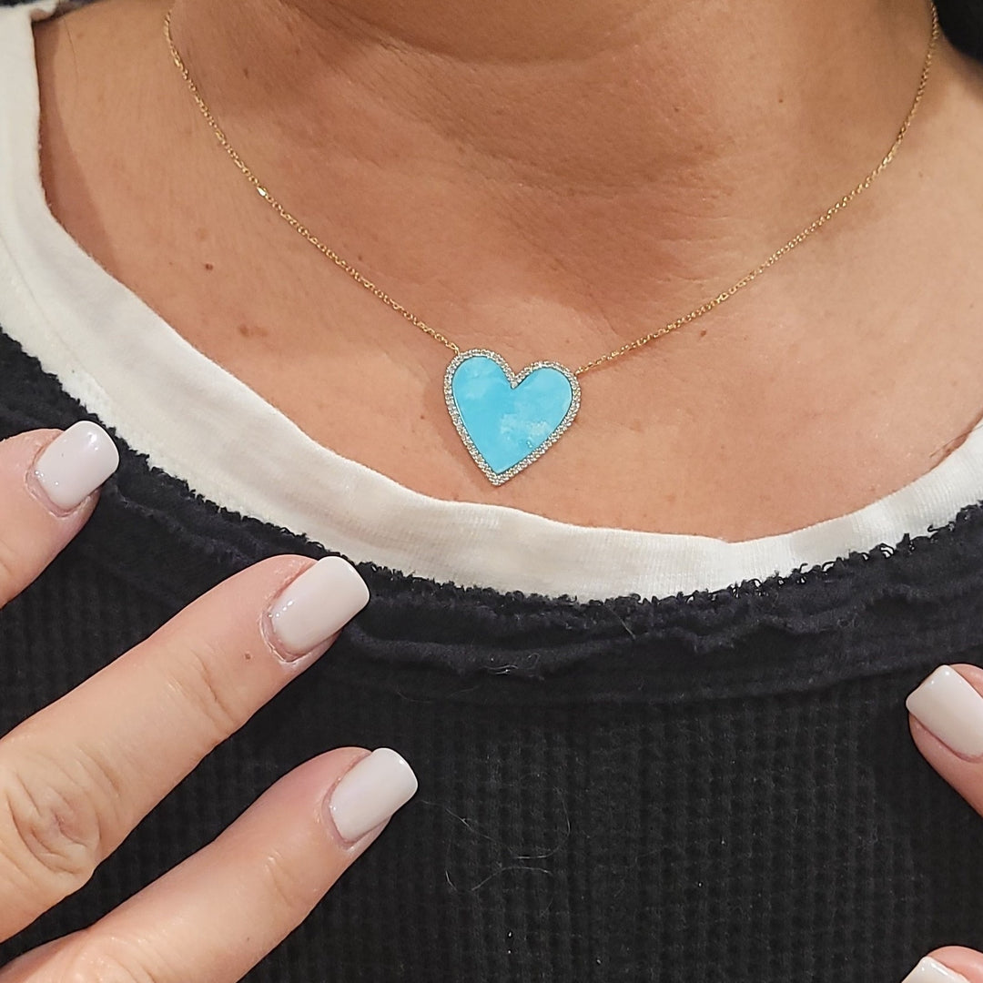 blue heart diamond necklace