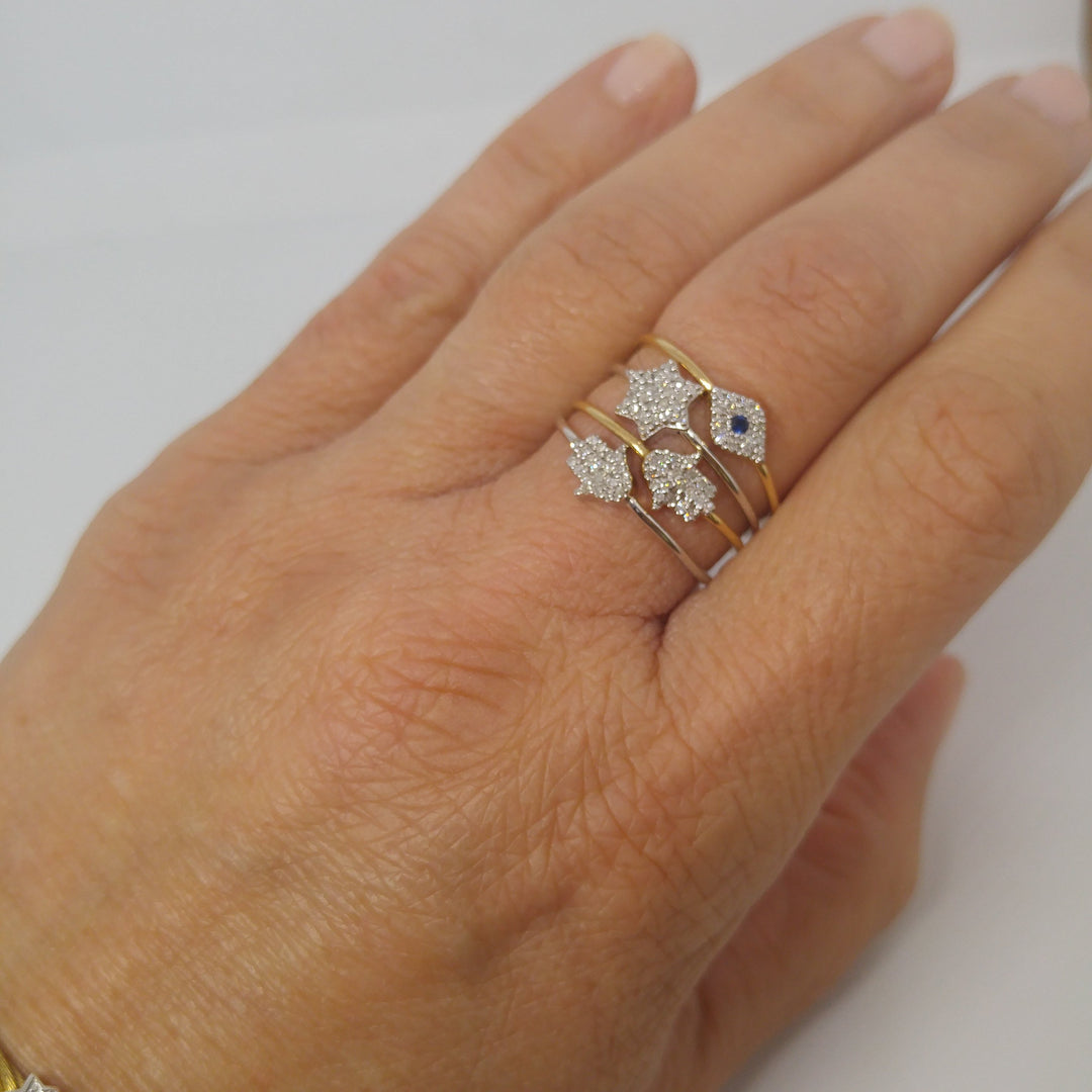 Diamond Hamsa Ring to Usher in Goodness - Alef Bet Jewelry by Paula