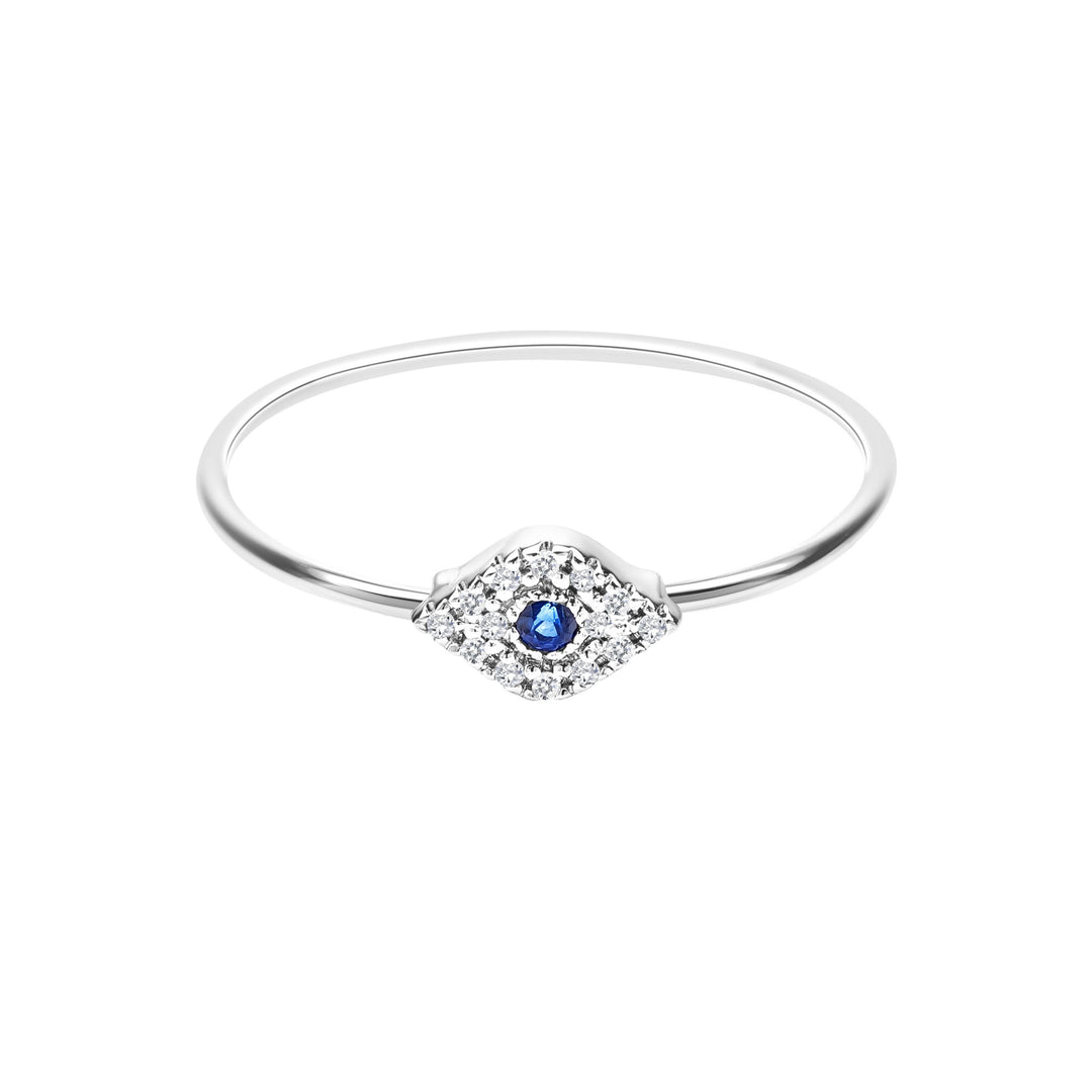 Diamond Evil Eye Ring - Alef Bet Jewelry by Paula