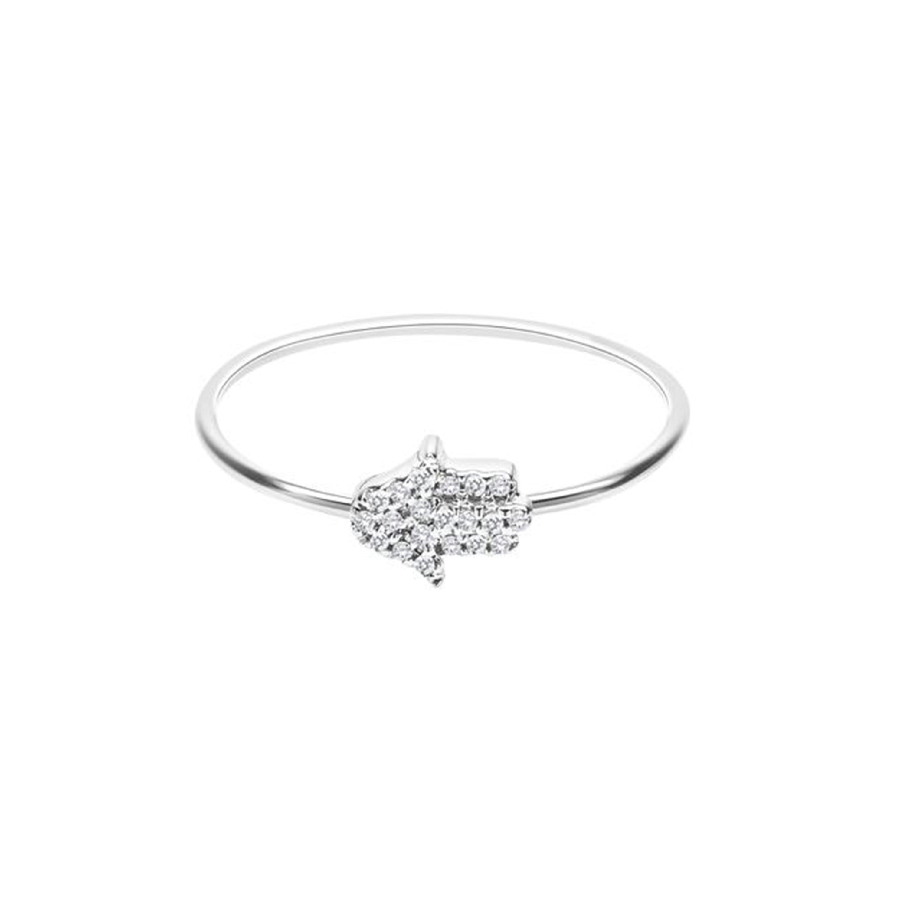 Diamond Hamsa Ring to Usher in Goodness - Alef Bet Jewelry by Paula