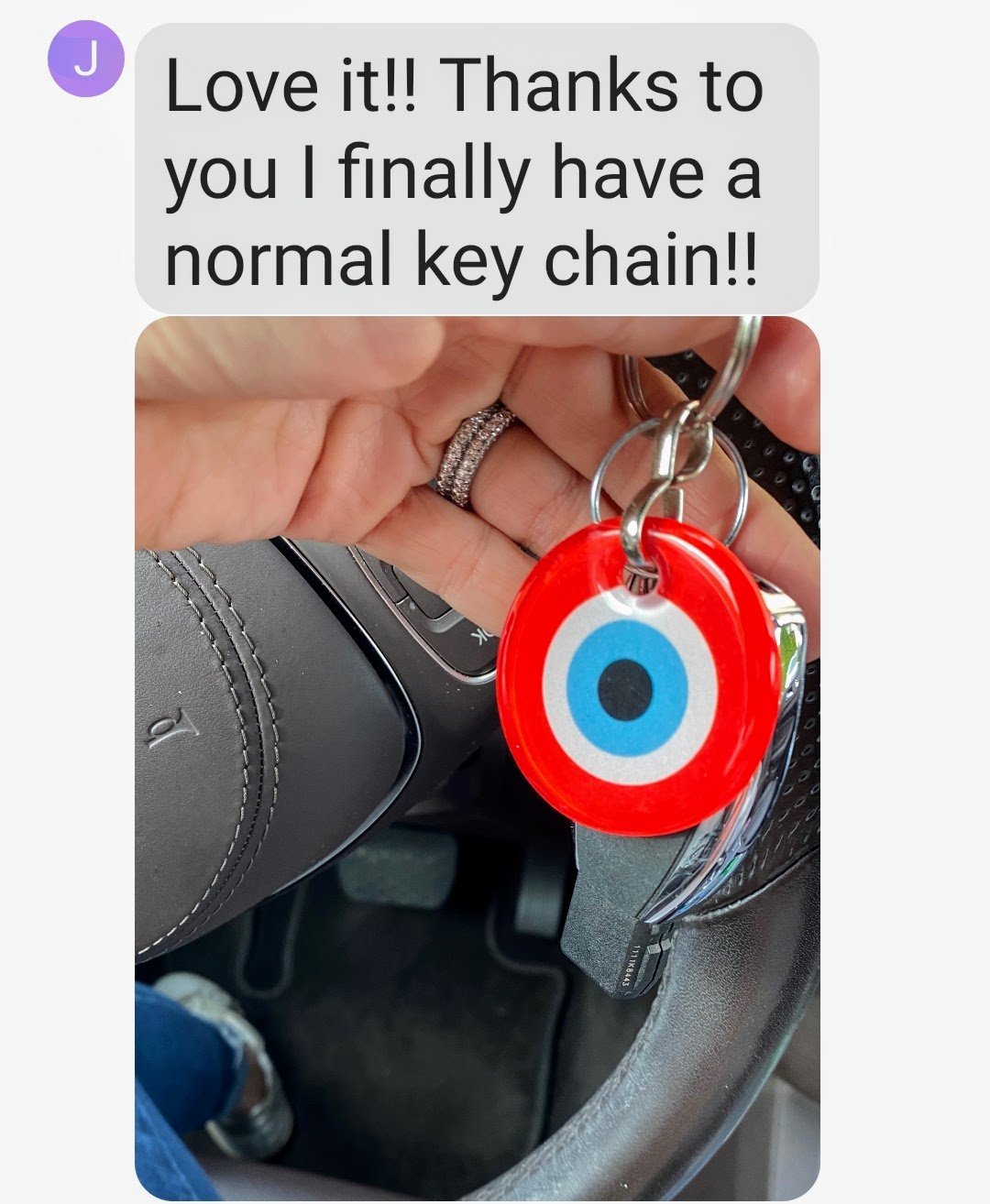 AllTopBargains Evil Eye Keychain Ring Blue Glass Beads Good Luck Charm Protection Car Hamsa New, Adult Unisex