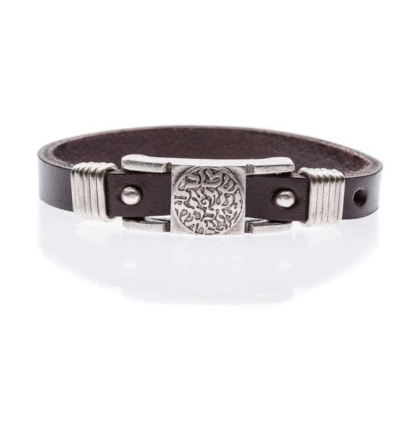 hebrew bracelet for men in leather