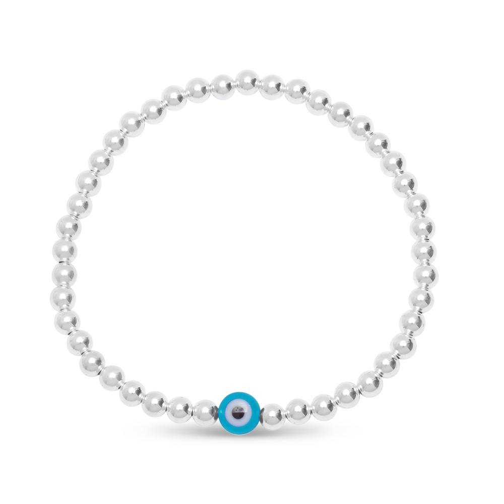 light blue evil eye silver bracelet
