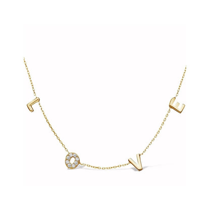 Love Letter Necklace with a Sparkling O for Women