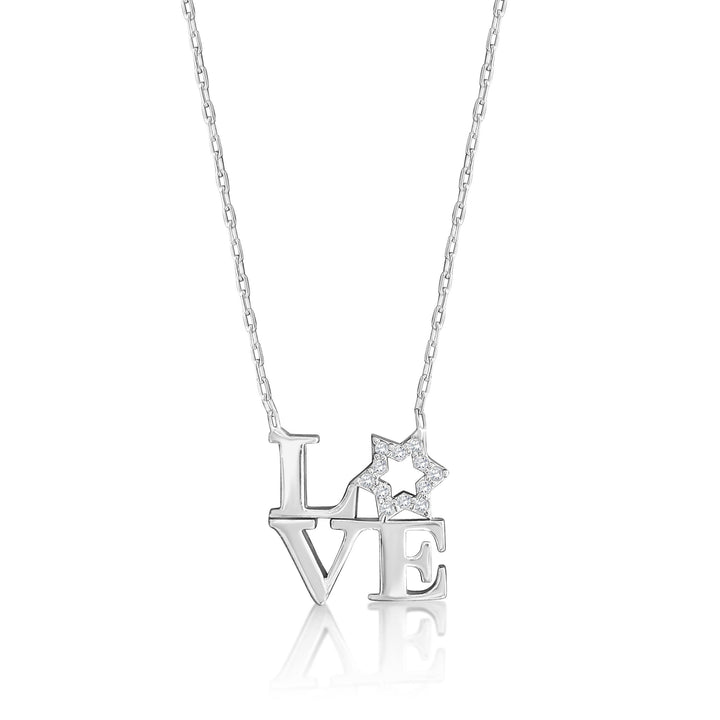 silver love letter necklace