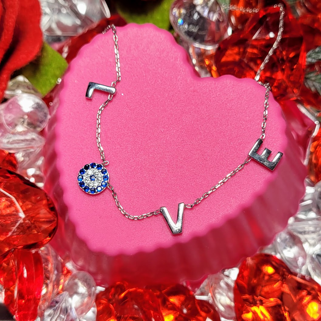 love with evil eye necklace