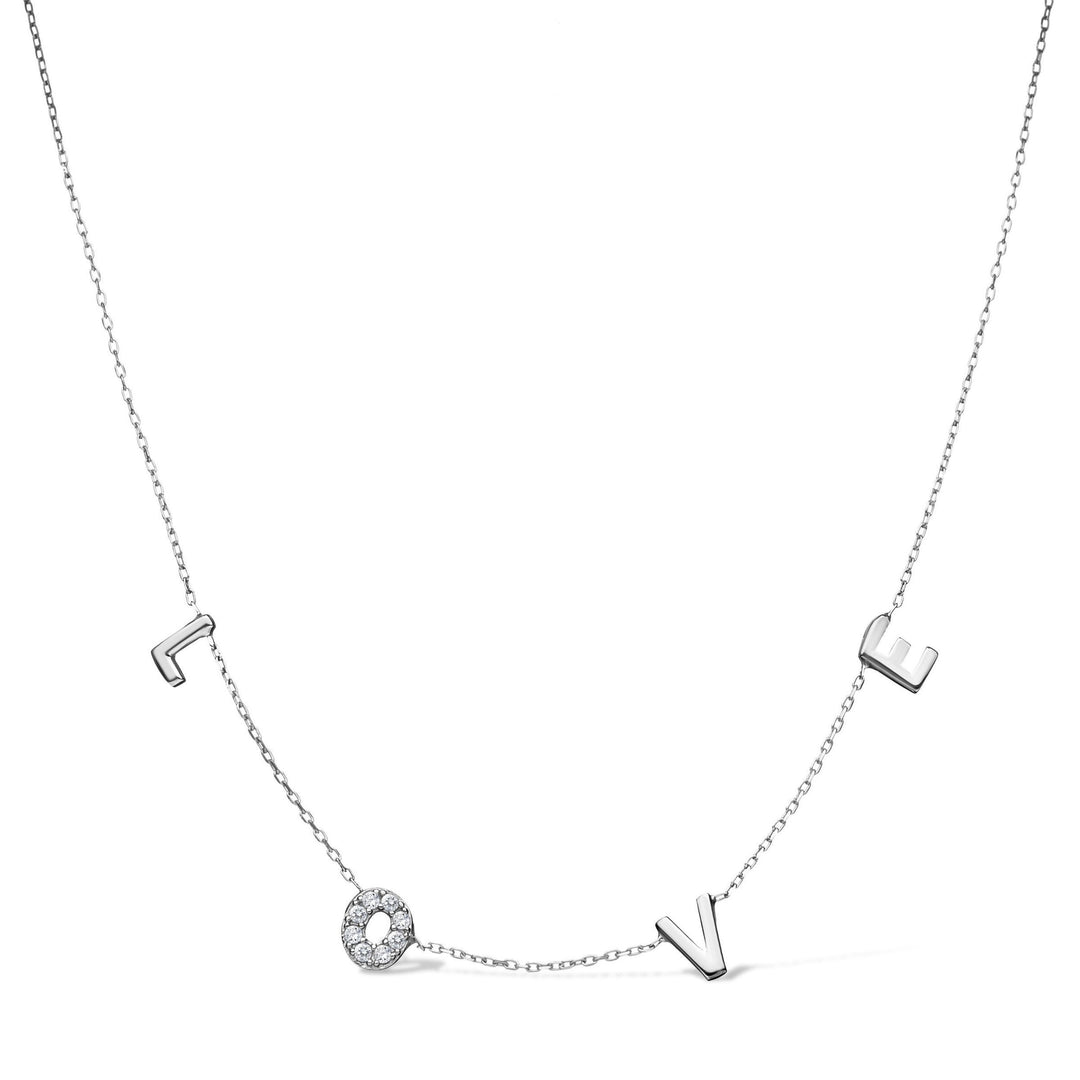 silver love necklace