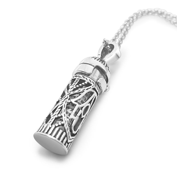 mezuzah pendant with hamsa
