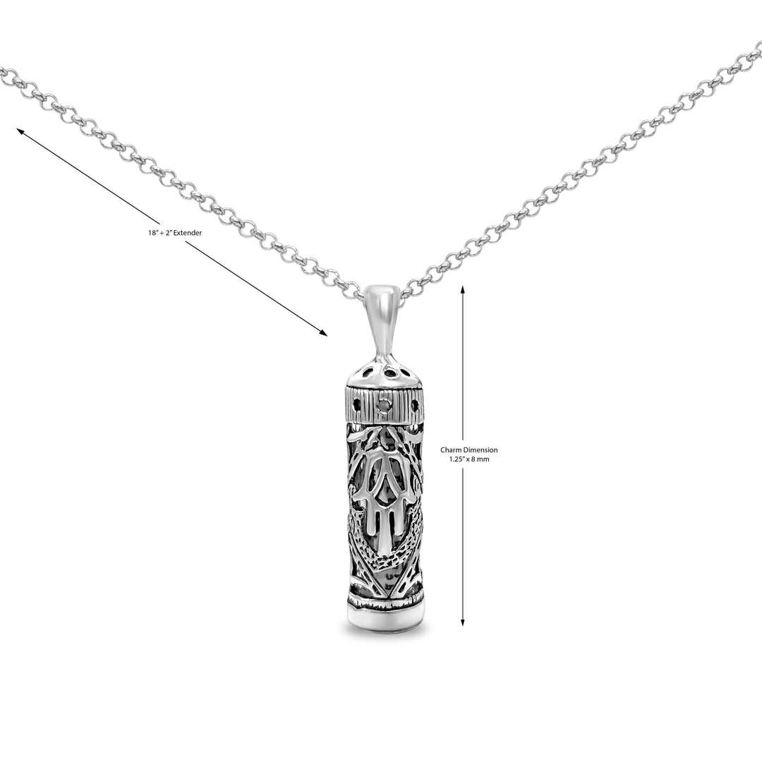 Chamsa Mezuzah Necklace with Chain