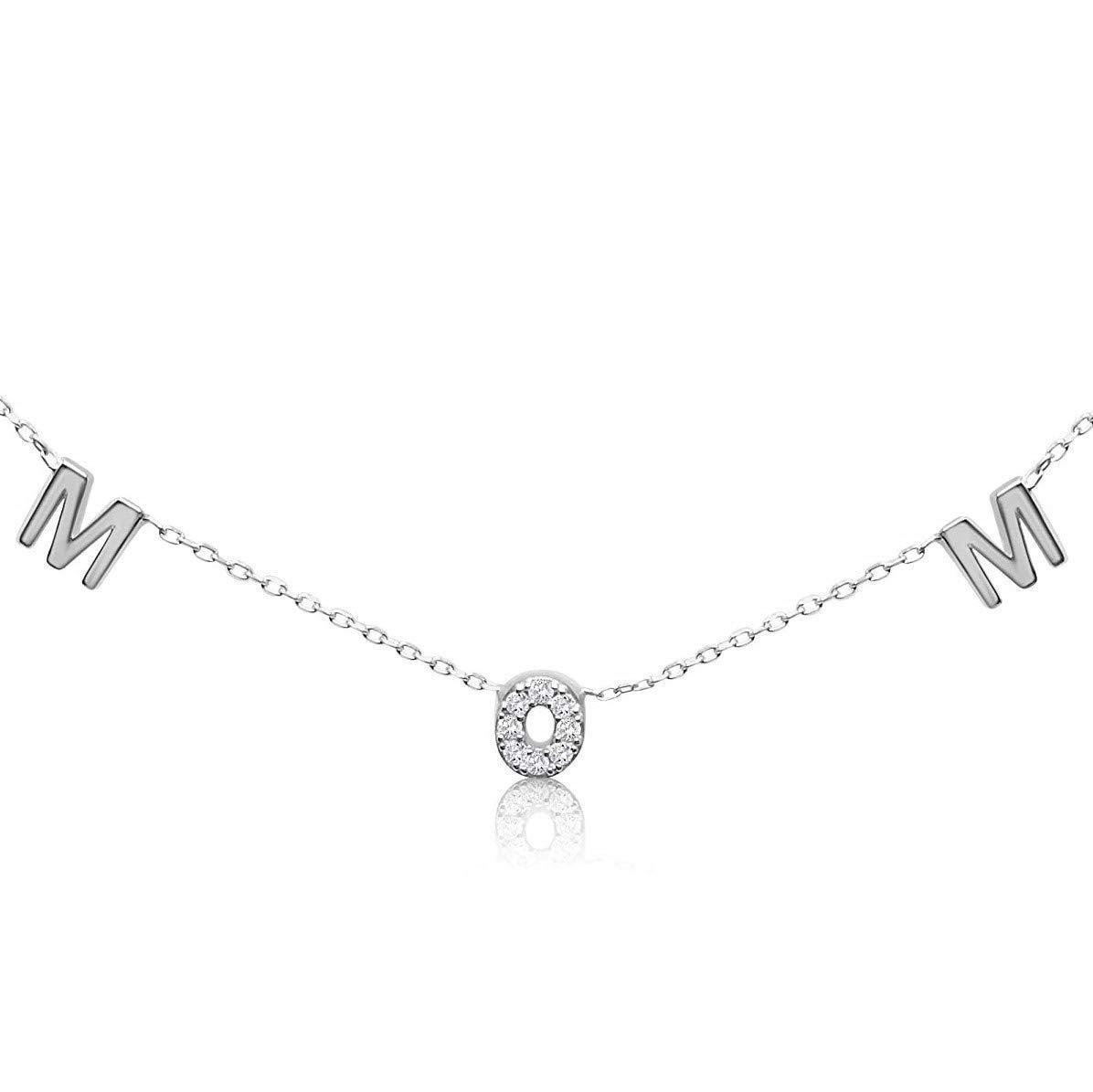 Mom Necklace in Sterling Silver