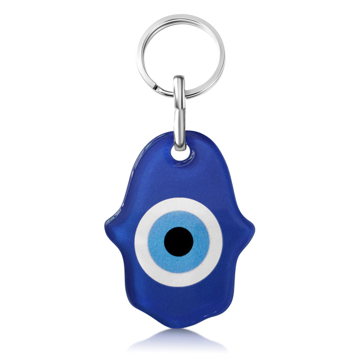 traditional evil eye blue hamsa keyring