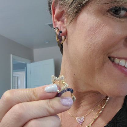 Ombre Pink Sapphire Heart Necklace