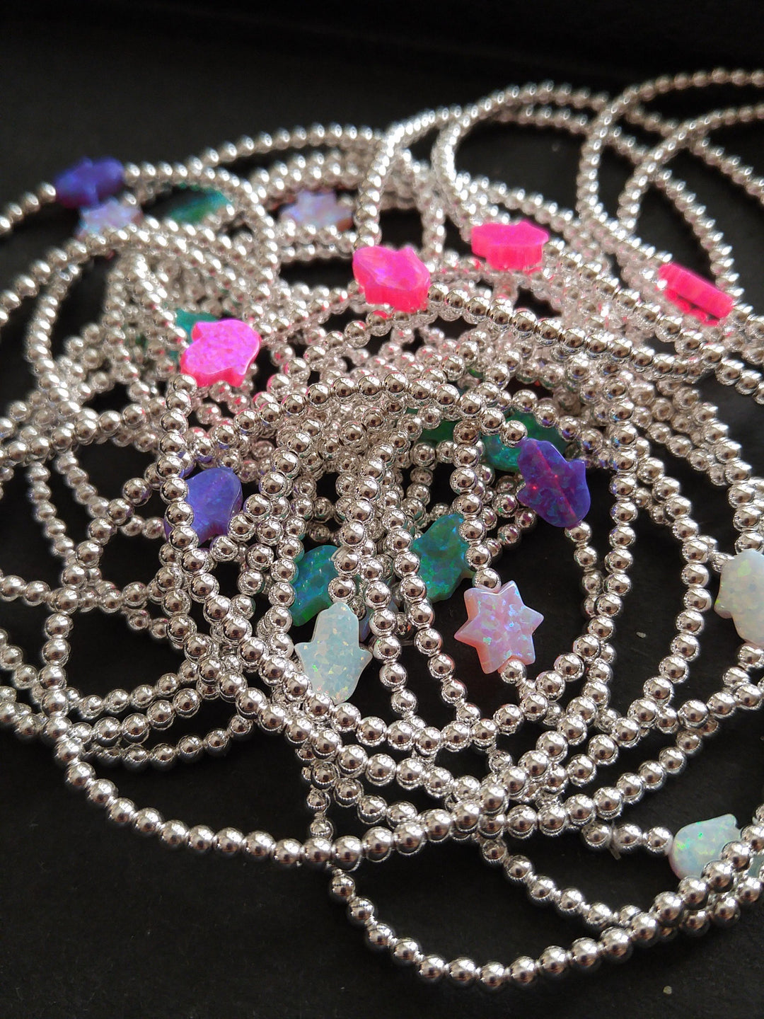 Hamsa Opal Bracelet - Alef Bet Jewelry by Paula