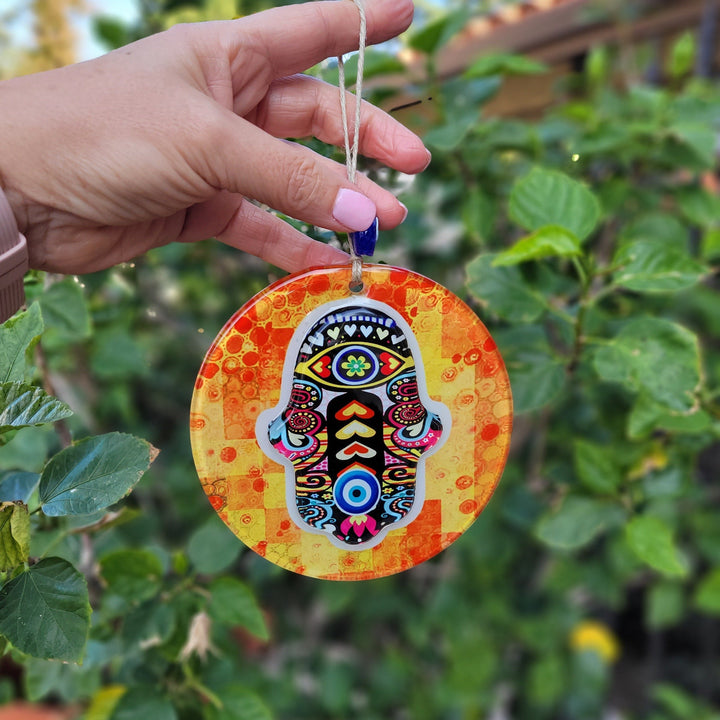 heart and evil eye hamsa amulet for home