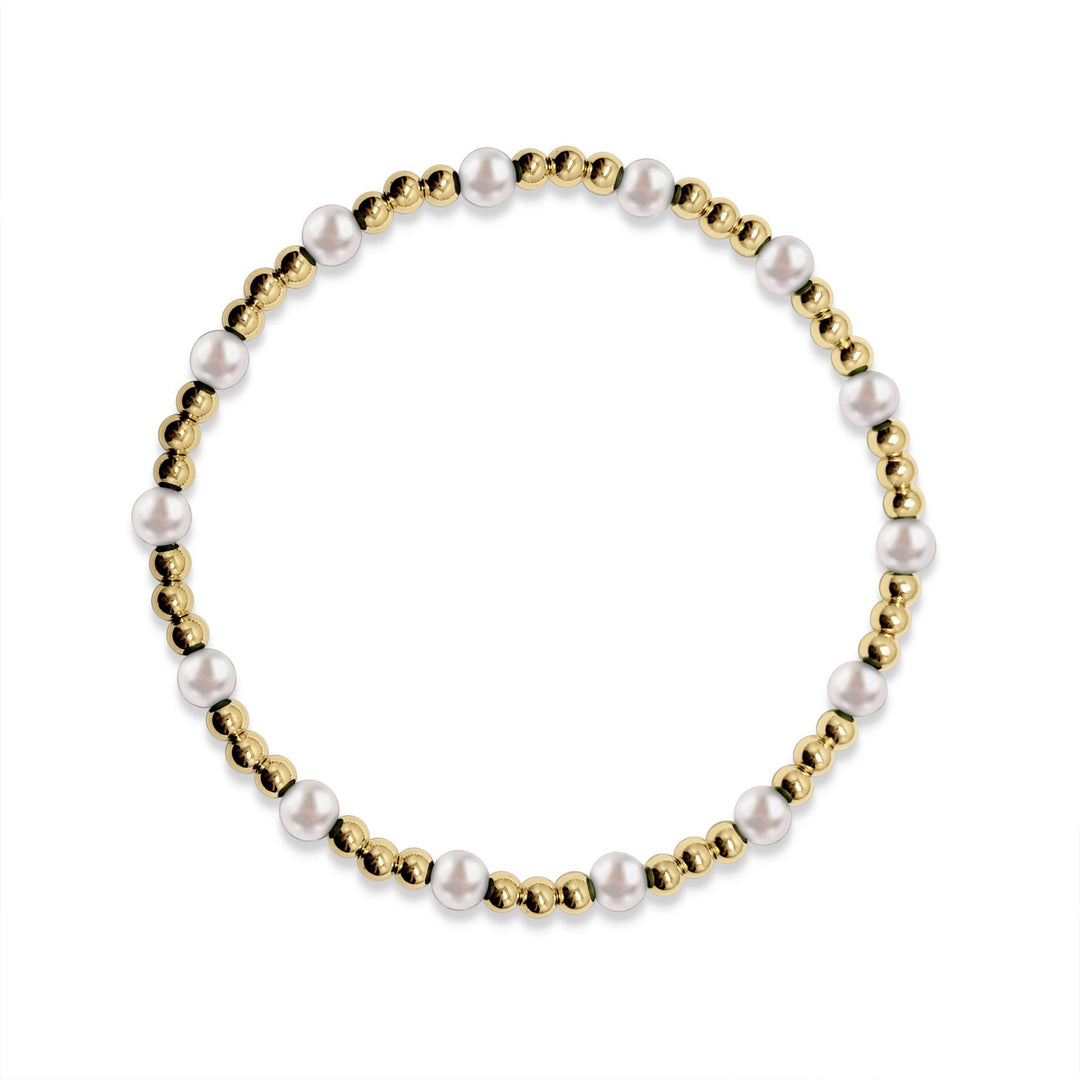 gold and freshwater pearl bracelet