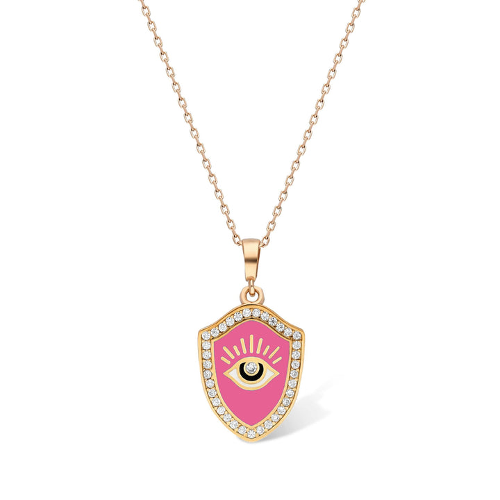 pink evil eye necklace