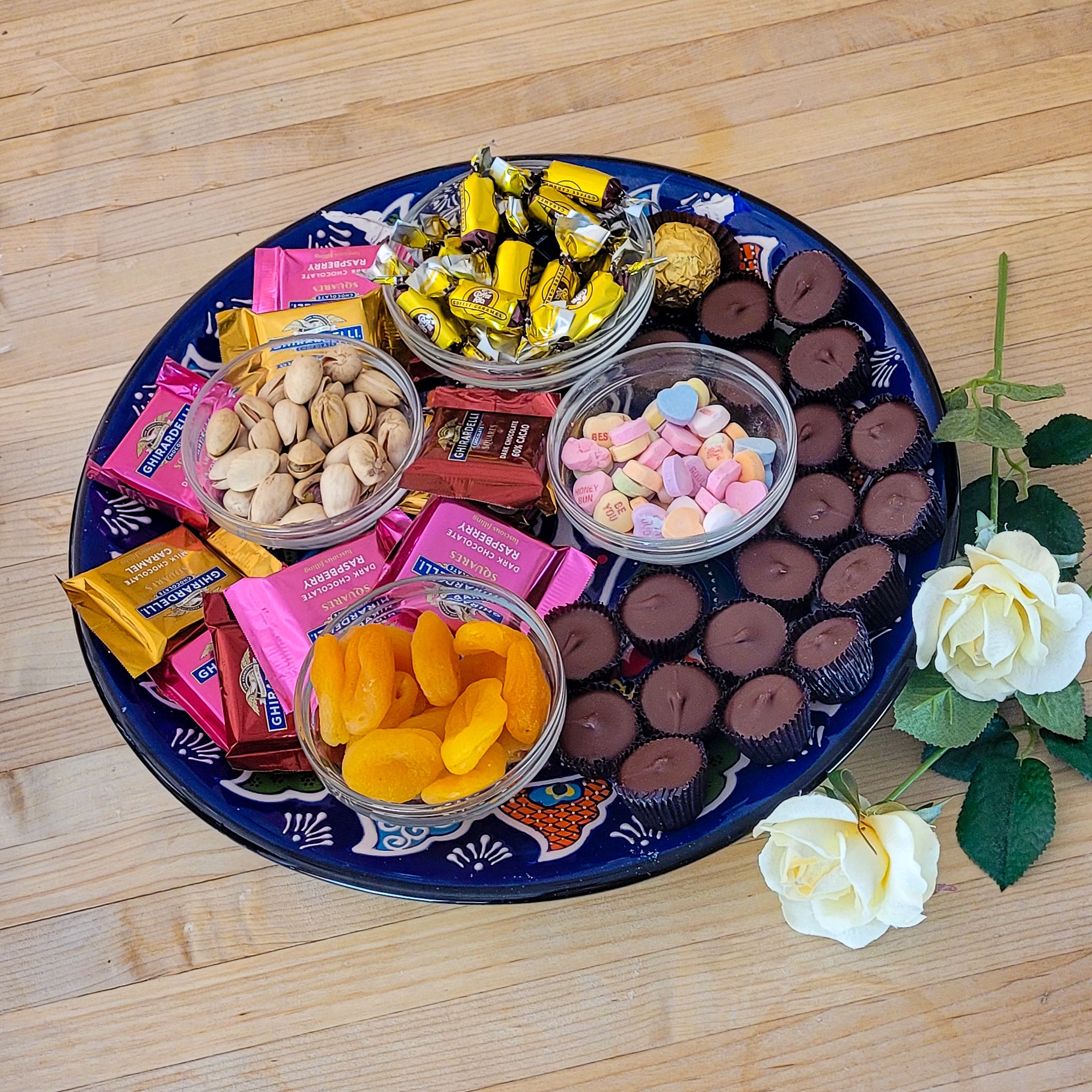 sweets on platter hamsa hand dessert tray