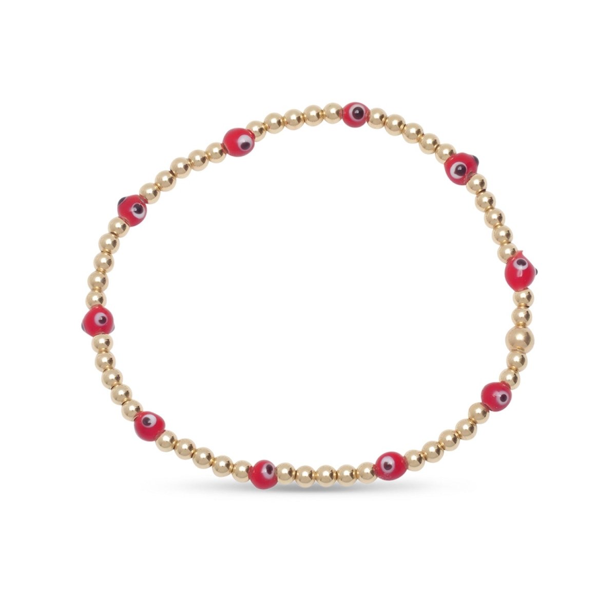 Evil Eye Red Bracelets on Small Beads
