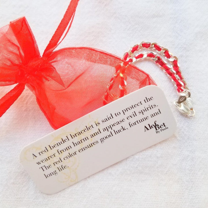 Heart Red String Bendel Bracelet - Alef Bet Jewelry by Paula