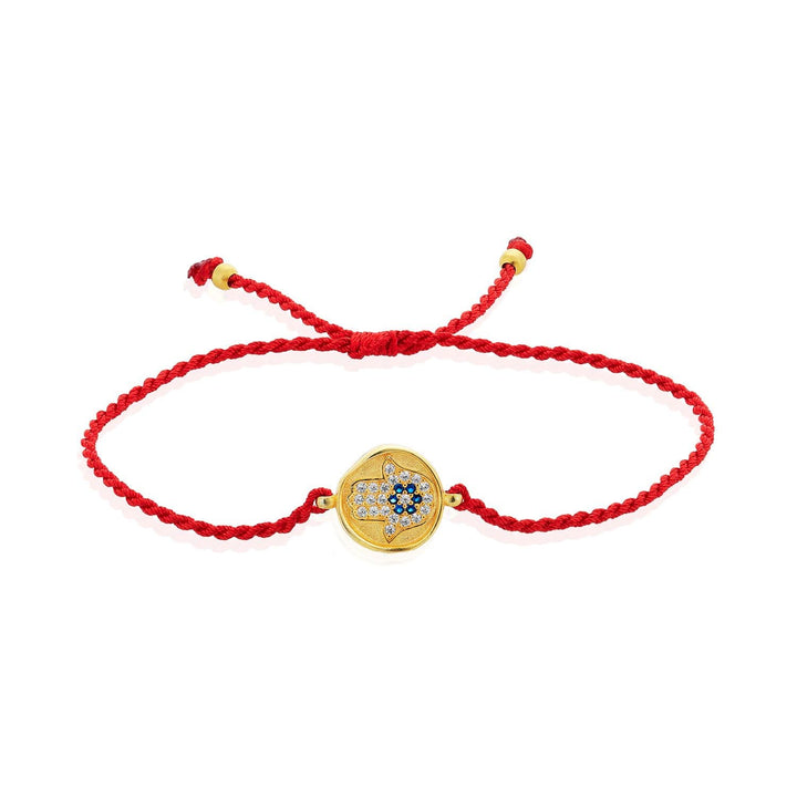 hamsa gemstone red string bracelet
