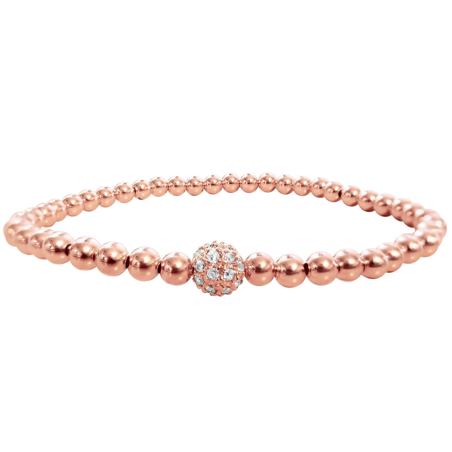 rose gold bead bracelet collection