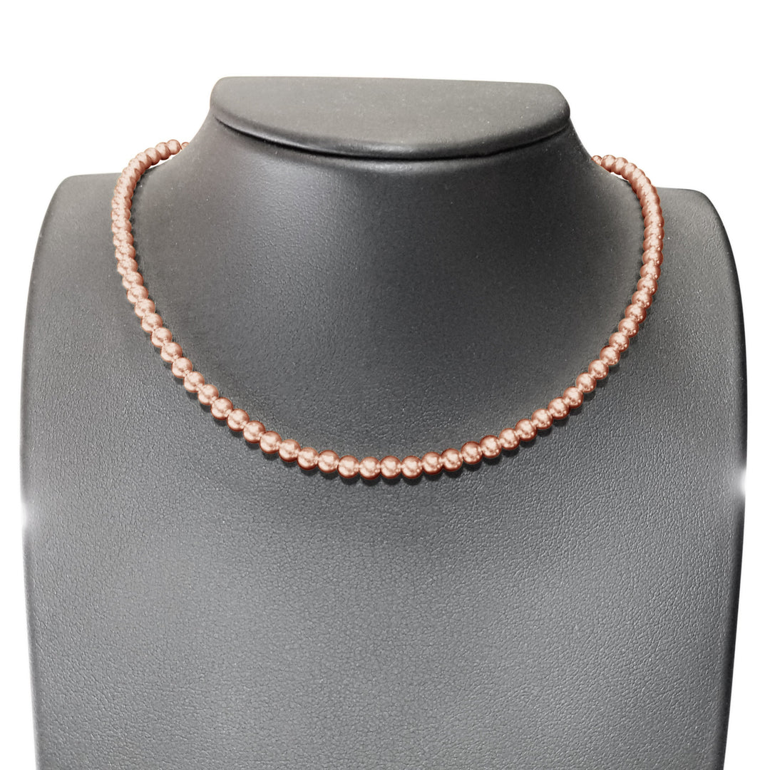 pink rose gold bead necklace