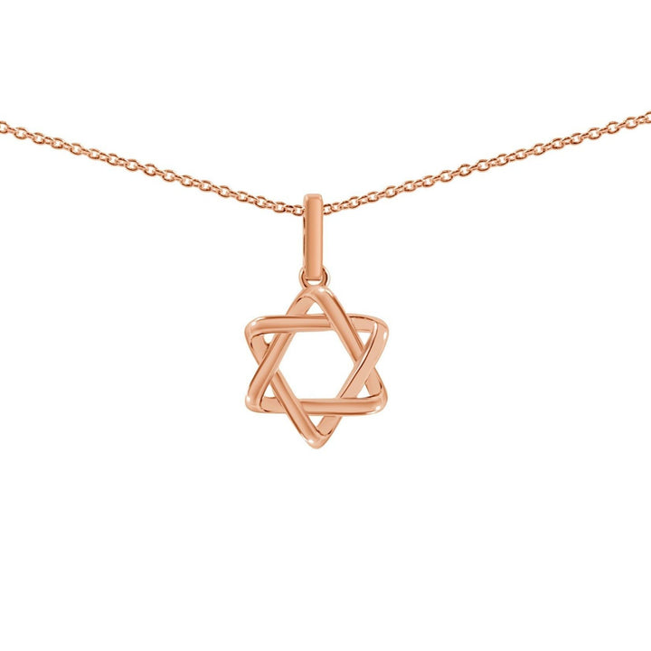 rose gold jewish star necklace 