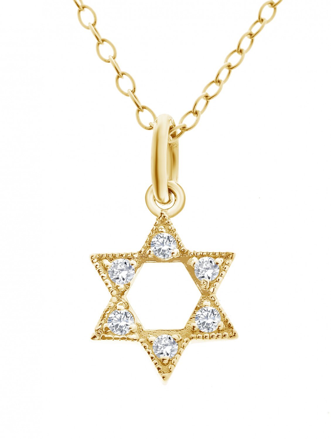 Diamond Star Necklace + Bat Mitzah Gift - Alef Bet Jewelry by Paula