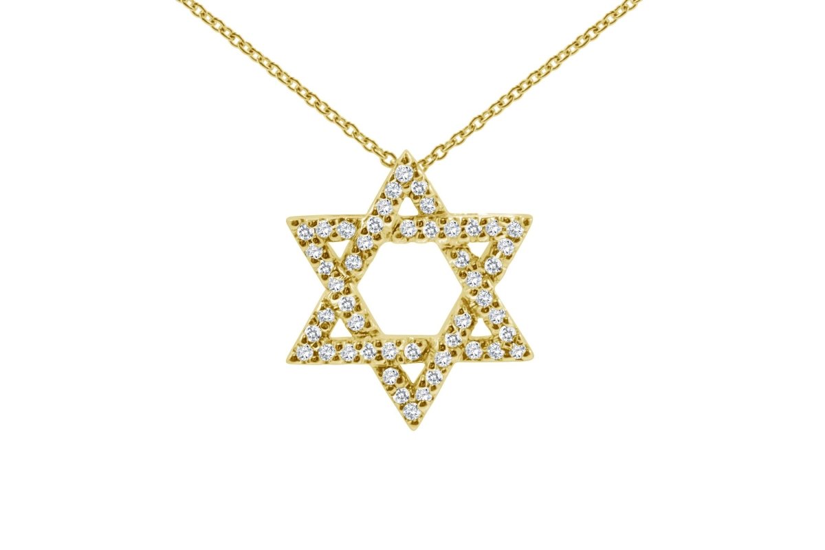 Star of David Necklace Sparkling in 14k Gold & Diamonds