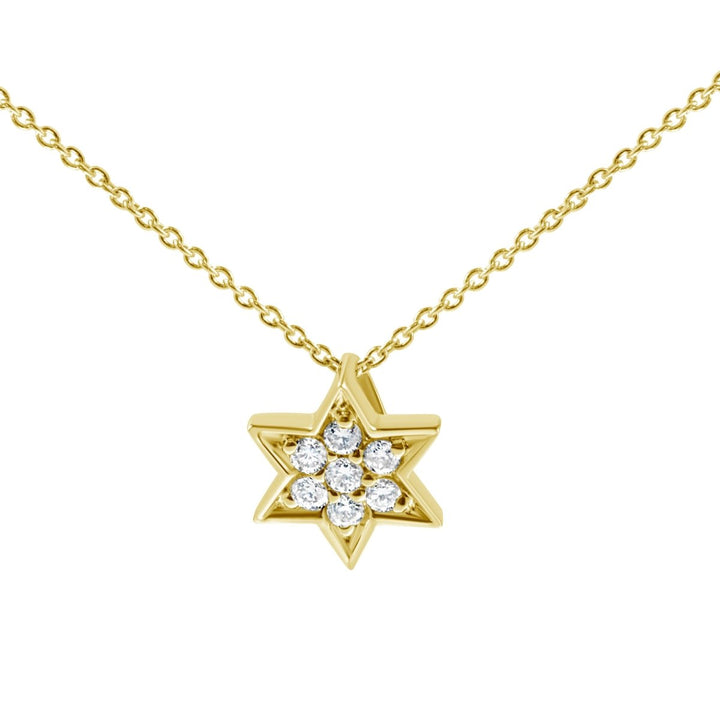 Lovely Jewish Star Necklace with Diamonds