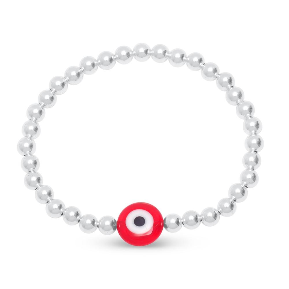 red and silver eye bracelet for women