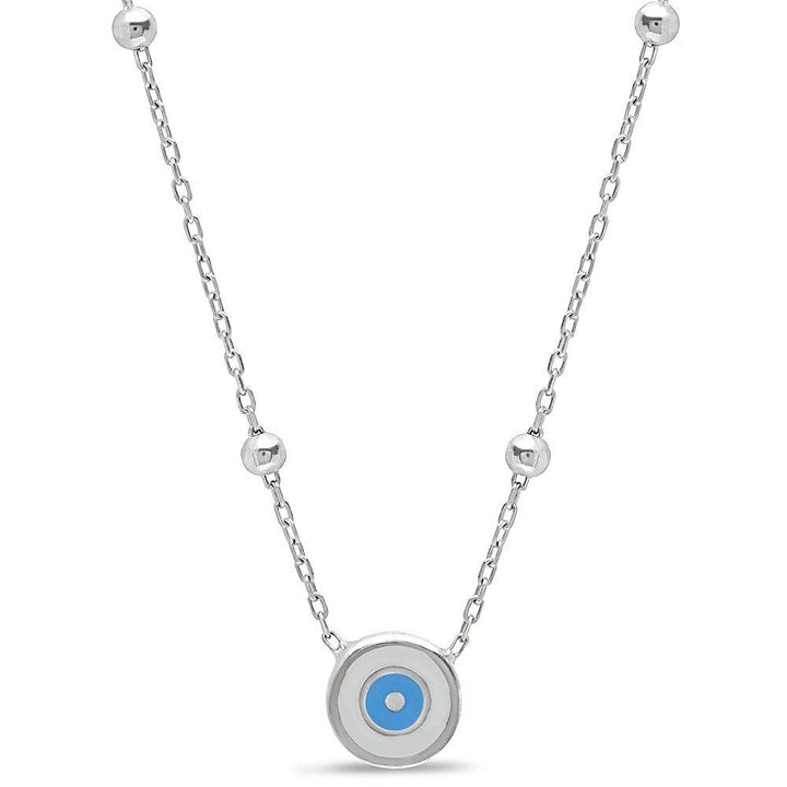 silver eye necklace for luck