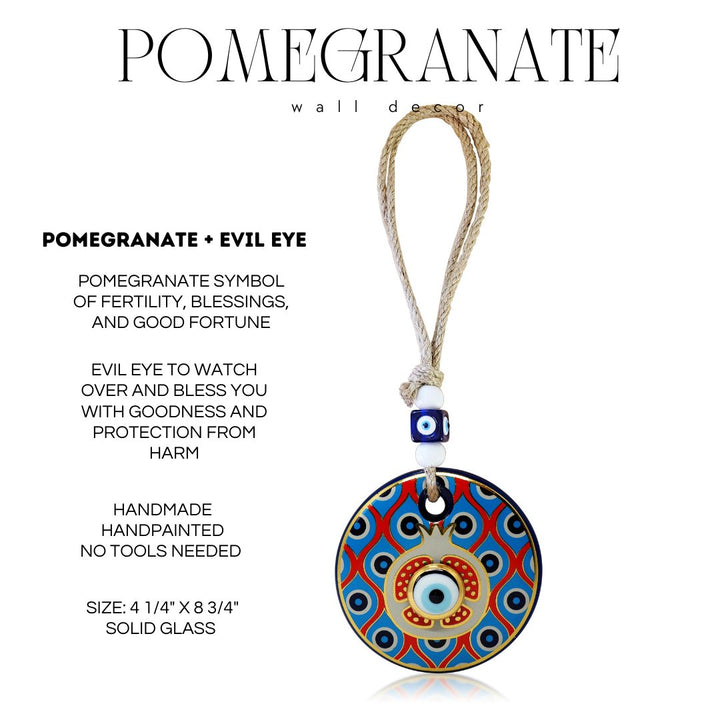 Pomegranate Hand Painted Evil Eye Home Wall Decor