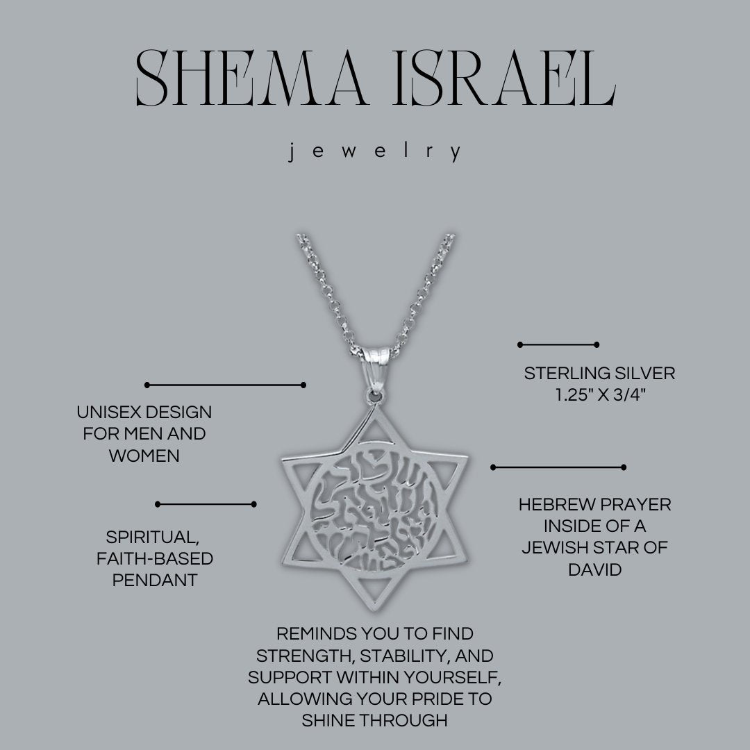 Jewish Star of David with Shema Israel Necklace
