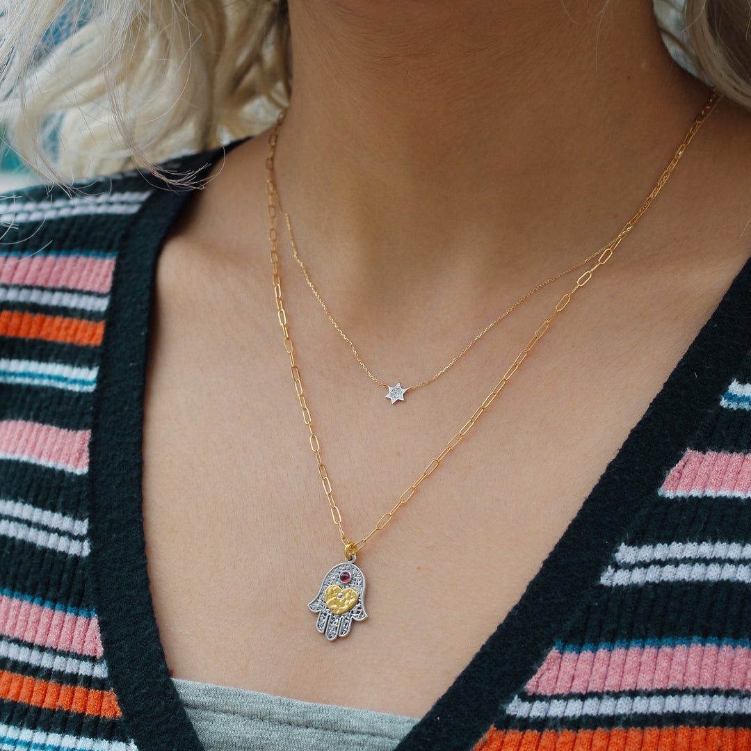tiny star of david jewish necklace