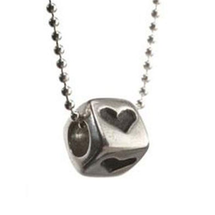 Heart, Star or Chai Cube On Chain - Alef Bet Jewelry by Paula
