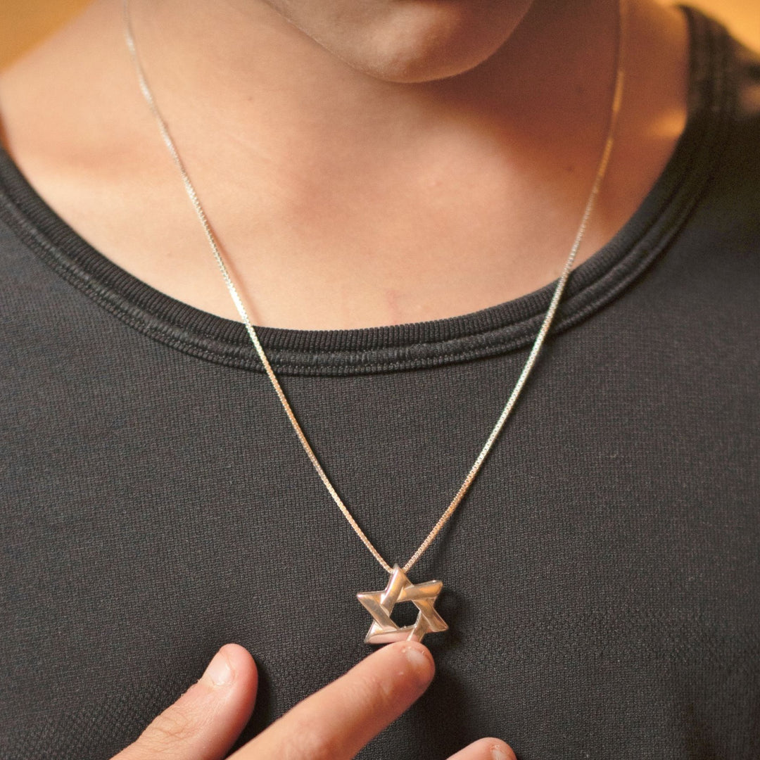 Lineal Star of David Necklace - Alef Bet Jewelry by Paula