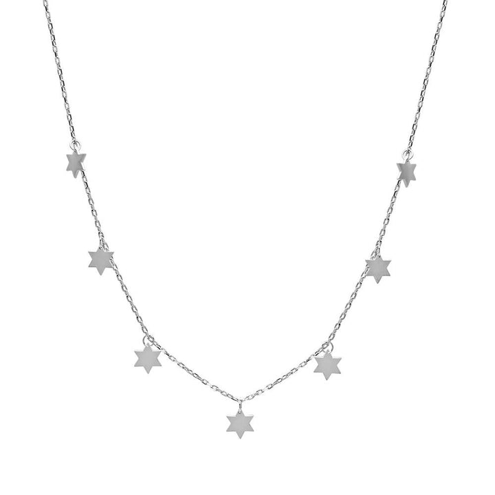 silver stars jewish necklace
