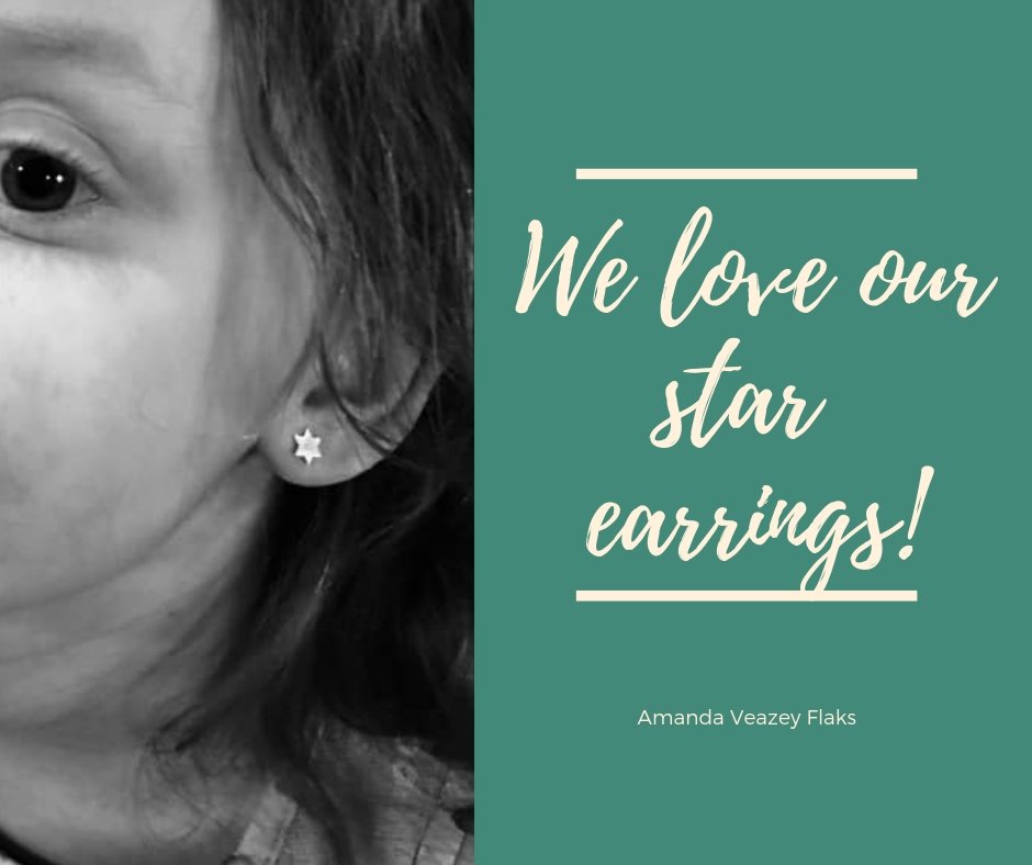 Jewish Star Silver Earrings Even If If Isn't Your Bat Mitzvah! - Alef Bet Jewelry by Paula