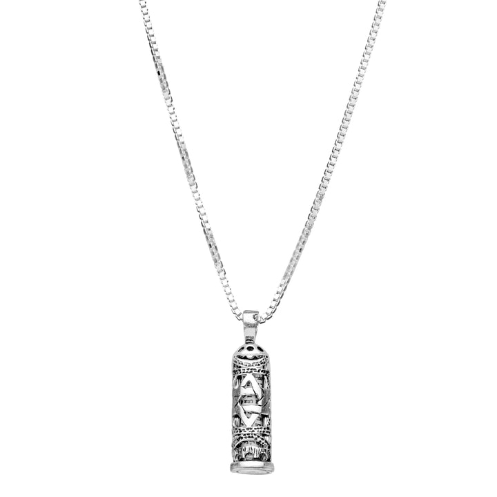 star of david mezuzah necklace in silver