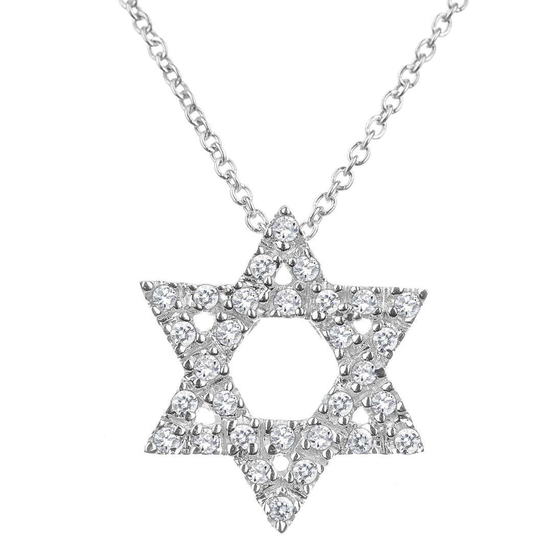 diamond gold jewish star necklace