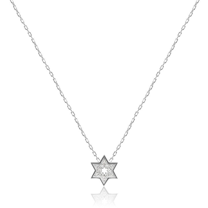 Sparkling Star of David Necklace with a Cut out Star