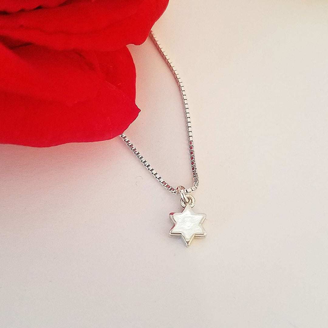 Silver Star of David Necklace Tiny and Adorable  for girls