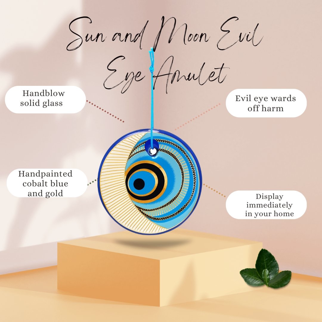 Sun & Moon Evil Eye Protection Keychain