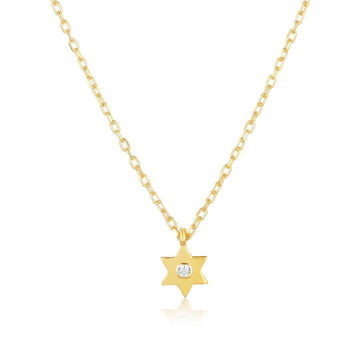 tiny yellow gold star necklace