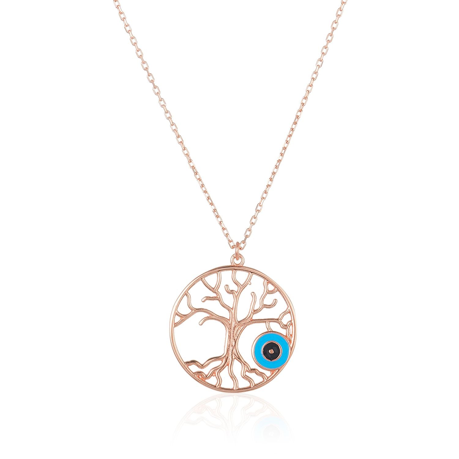 tree of life and evil eye necklace 