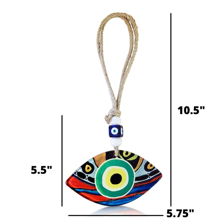Colorful and Bold Glass Evil Eye Wall Sculpture