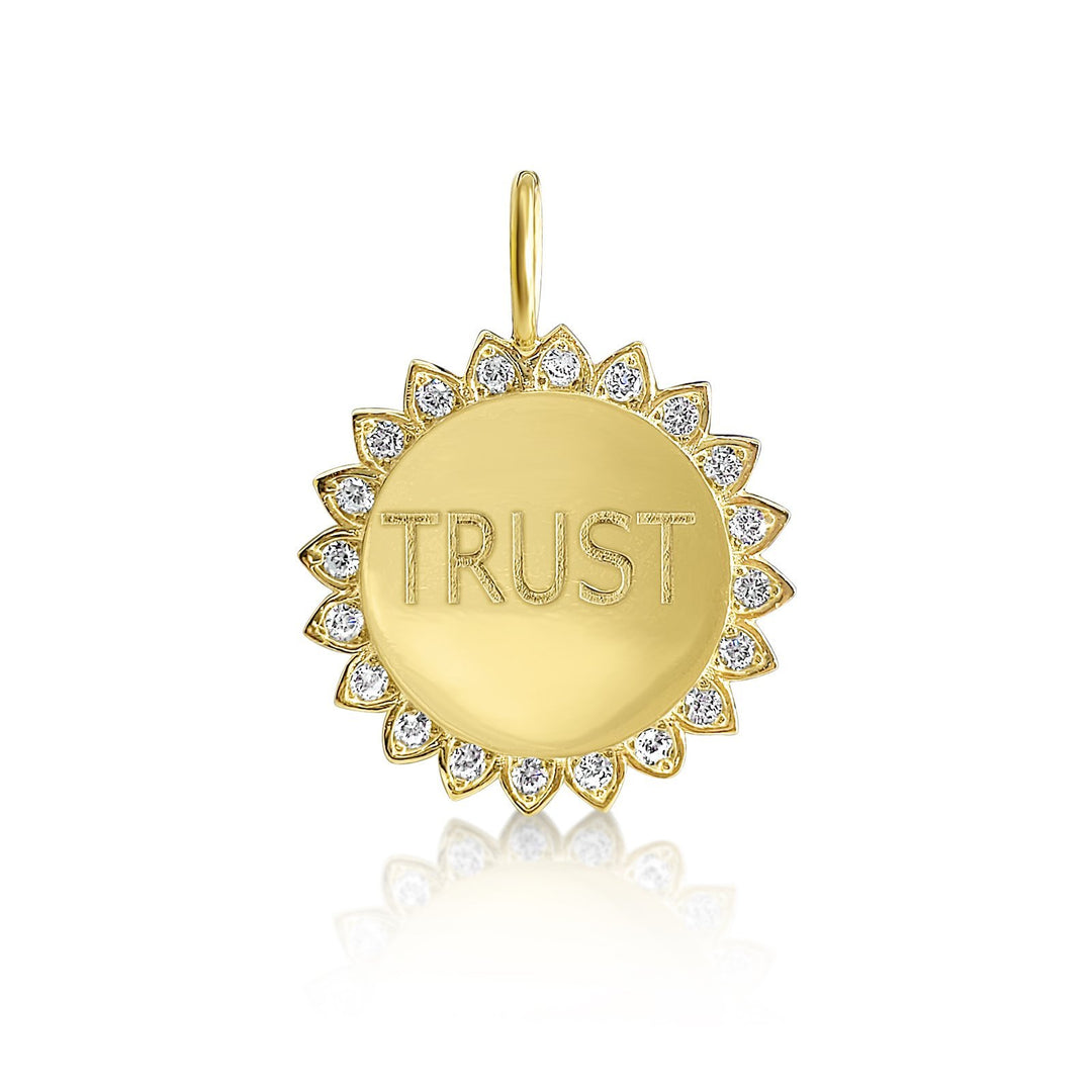 trust charm in gold
