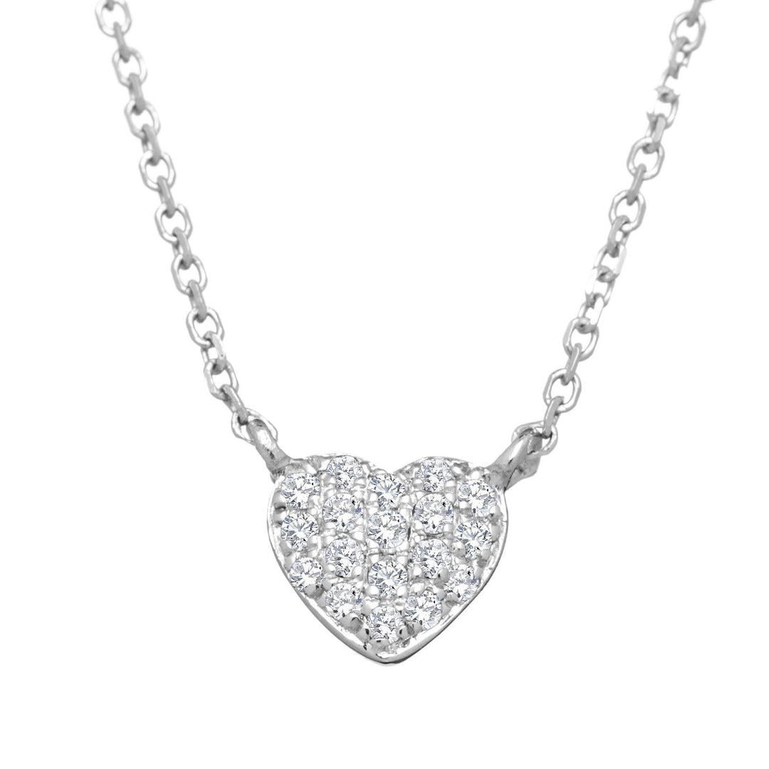 white gold heart small necklace